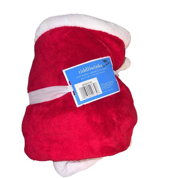 Tiddliwinks 40 in X 30 in Candy Cane Red White Fleece Child Infant Blanket NEW - Picture 2 of 7